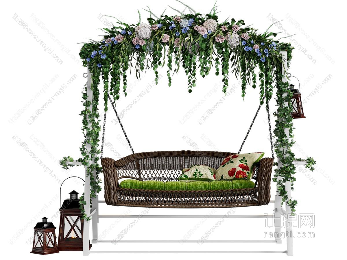 现代花架秋千椅 吊椅