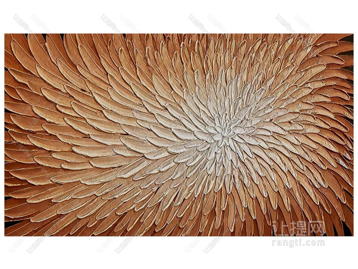 现代花卉装饰挂画 肌理画