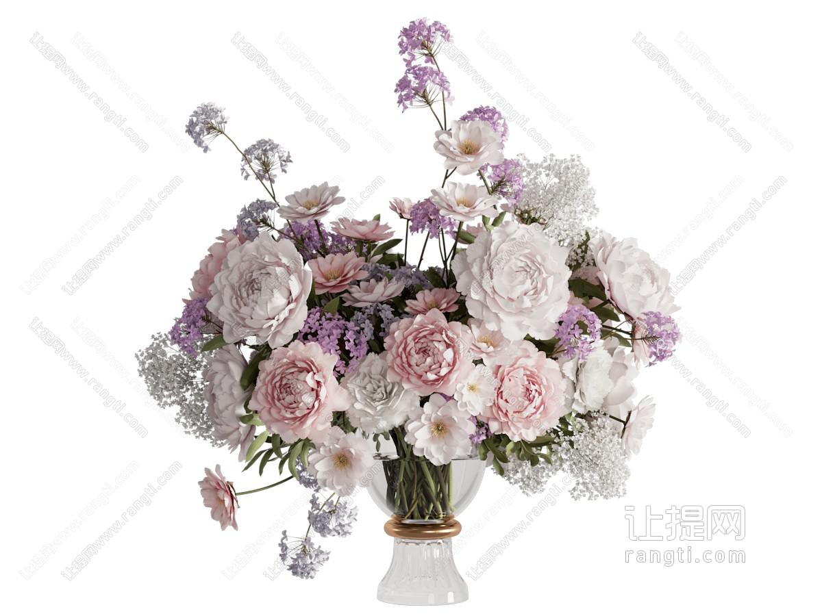 现代玻璃花瓶花卉