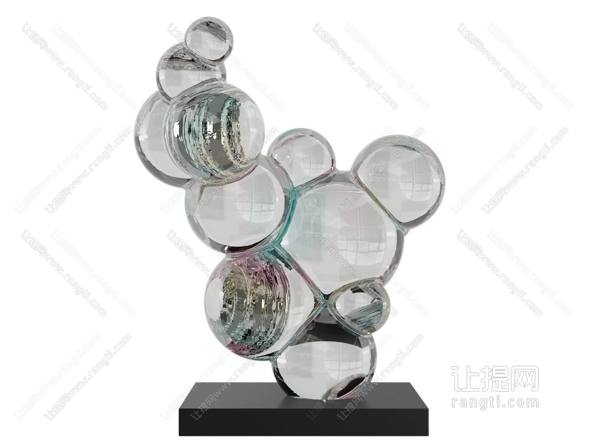 现代玻璃工艺品摆件组合