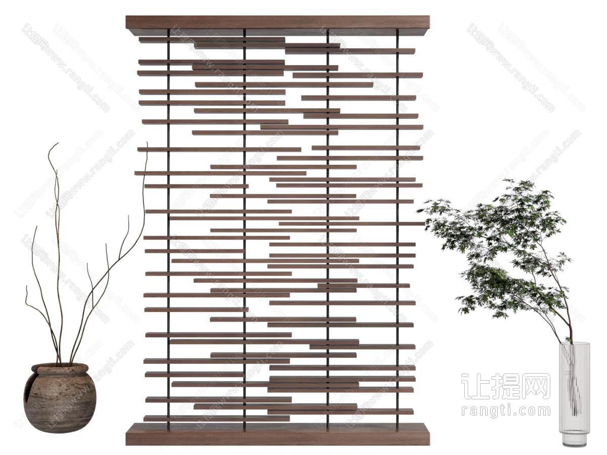 侘寂风竹编隔断