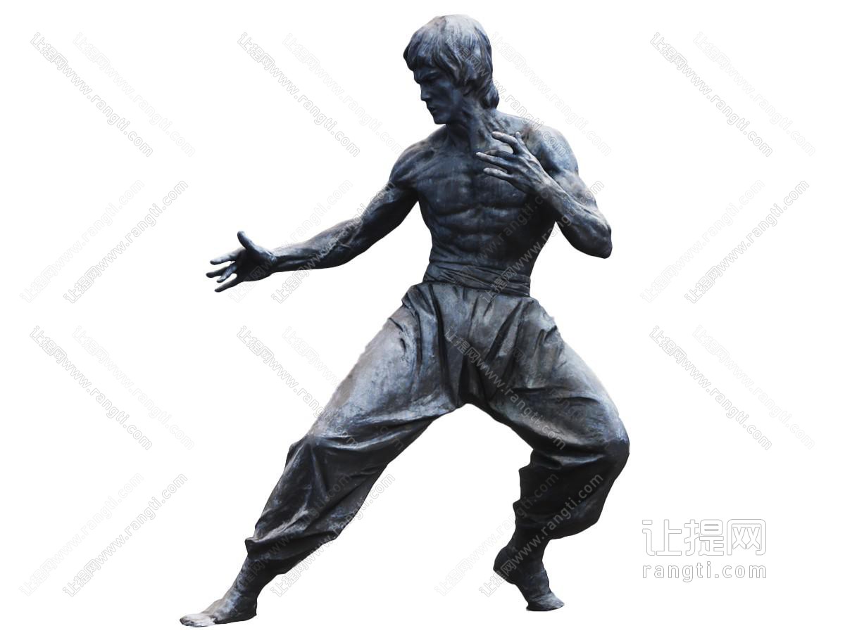 现代李小龙人物雕塑雕刻