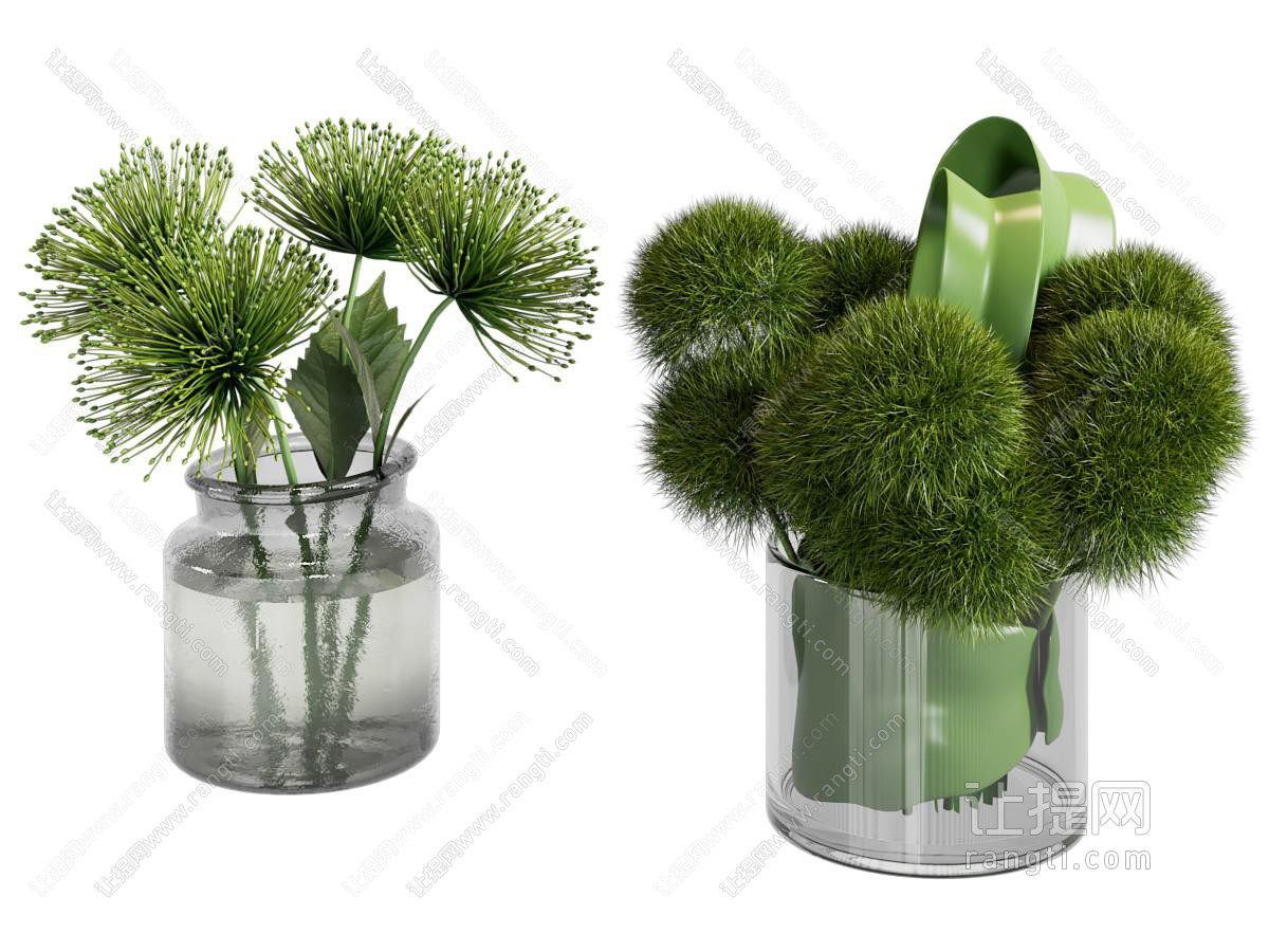 现代玻璃花瓶花卉