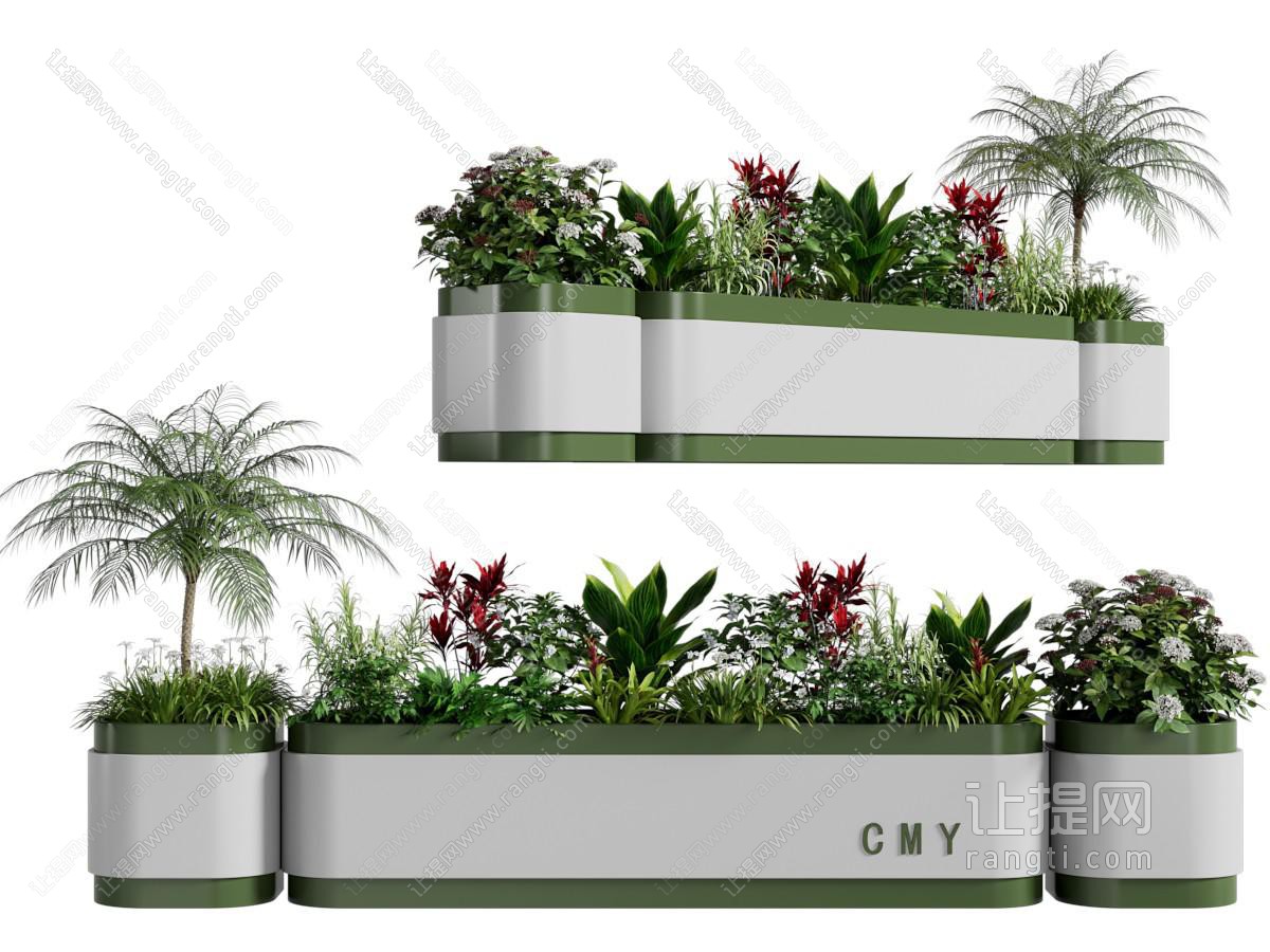现代户外花箱 花草植物盆景盆栽