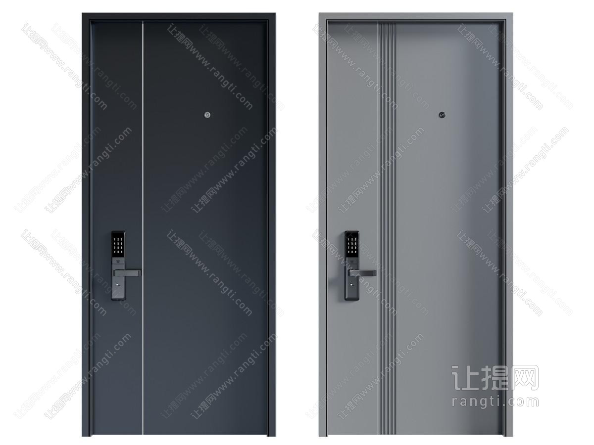 现代密码锁平开门 防盗门 入户门