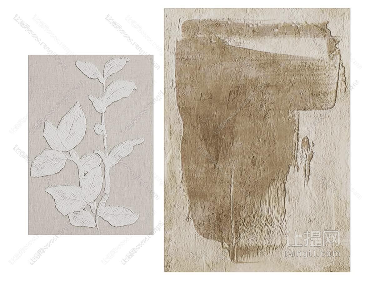 现代装饰挂画 肌理画
