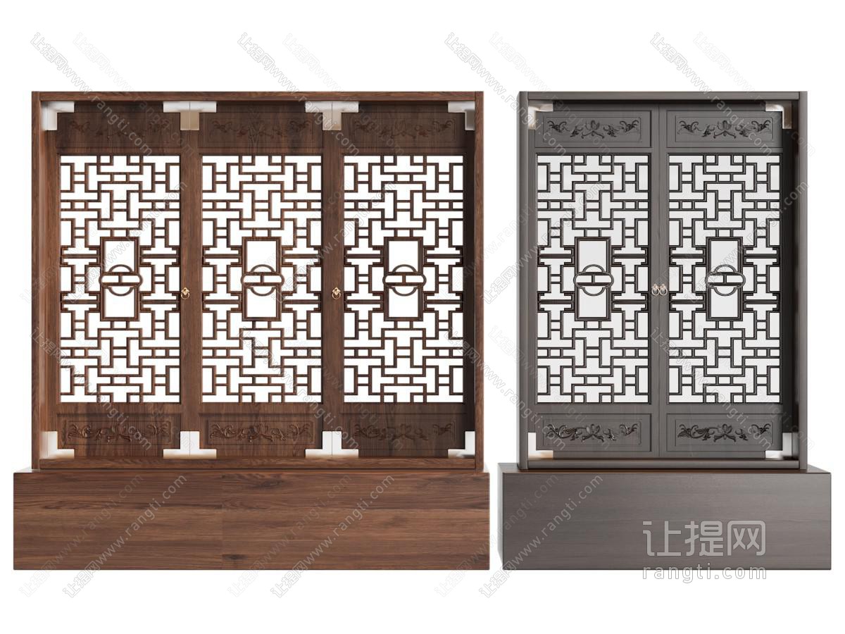 新中式镂空雕花隔断