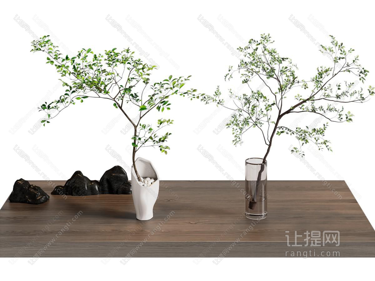 现代玻璃花瓶花卉
