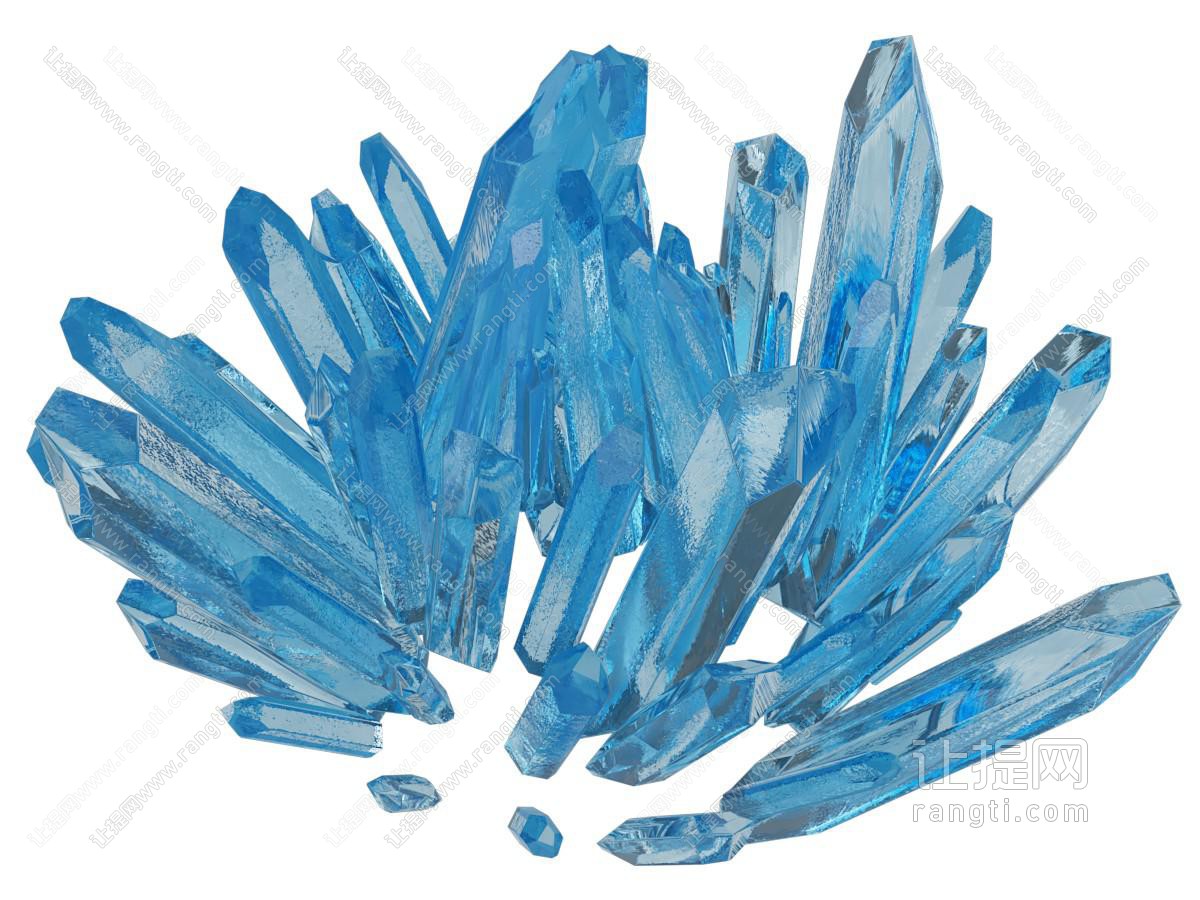 现代蓝色水晶 宝石 晶体 晶石