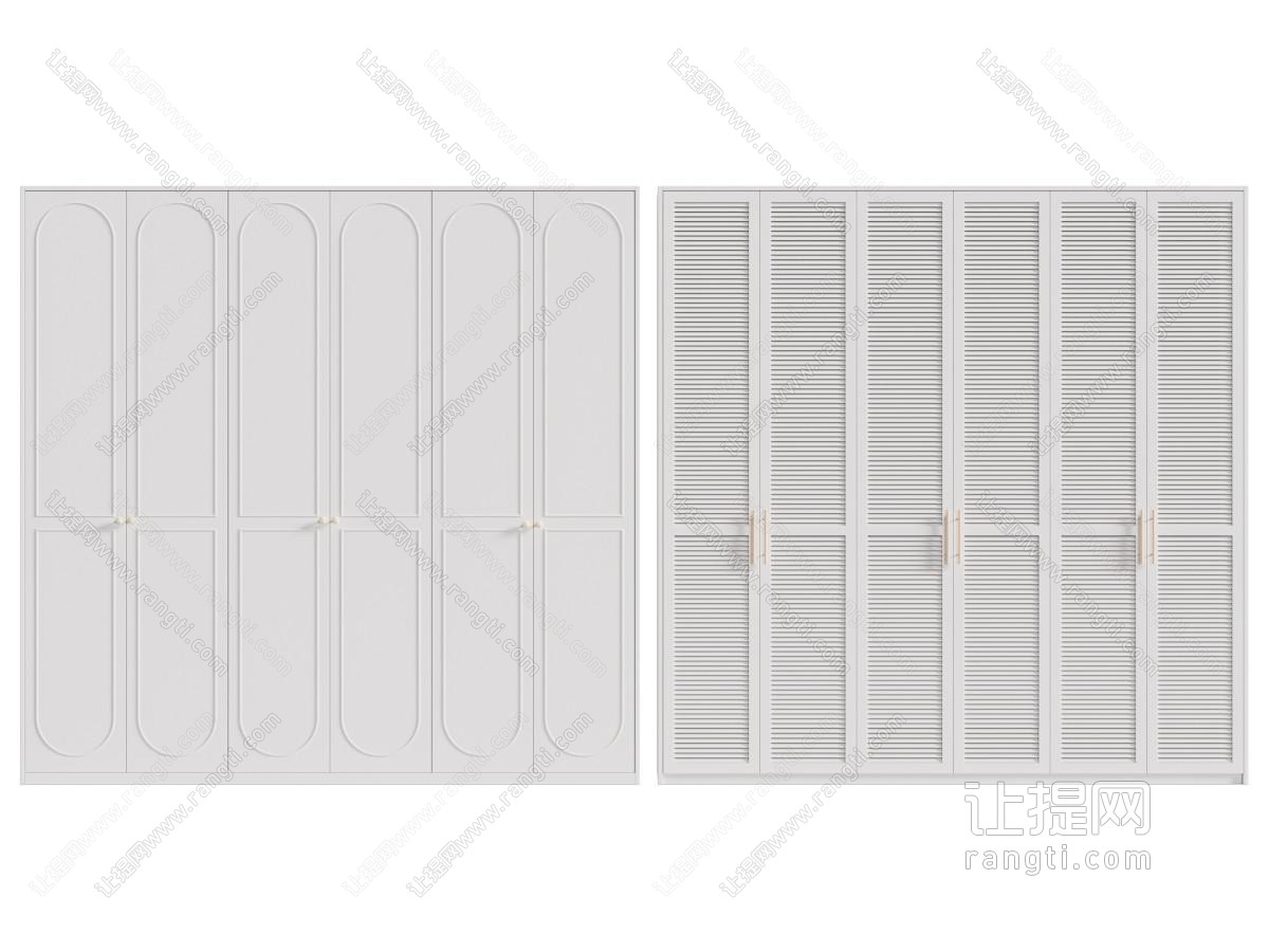 北欧百叶柜门的衣柜