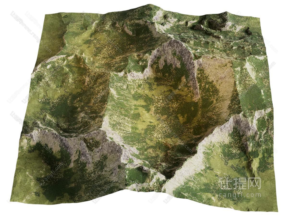 现代山脉 地形 地貌沙盘