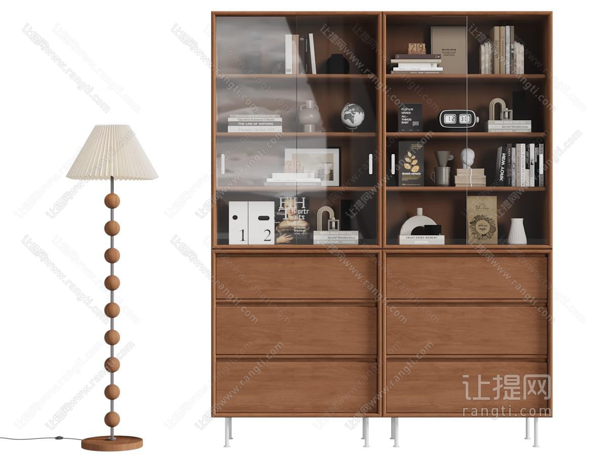 现代中古风装饰柜