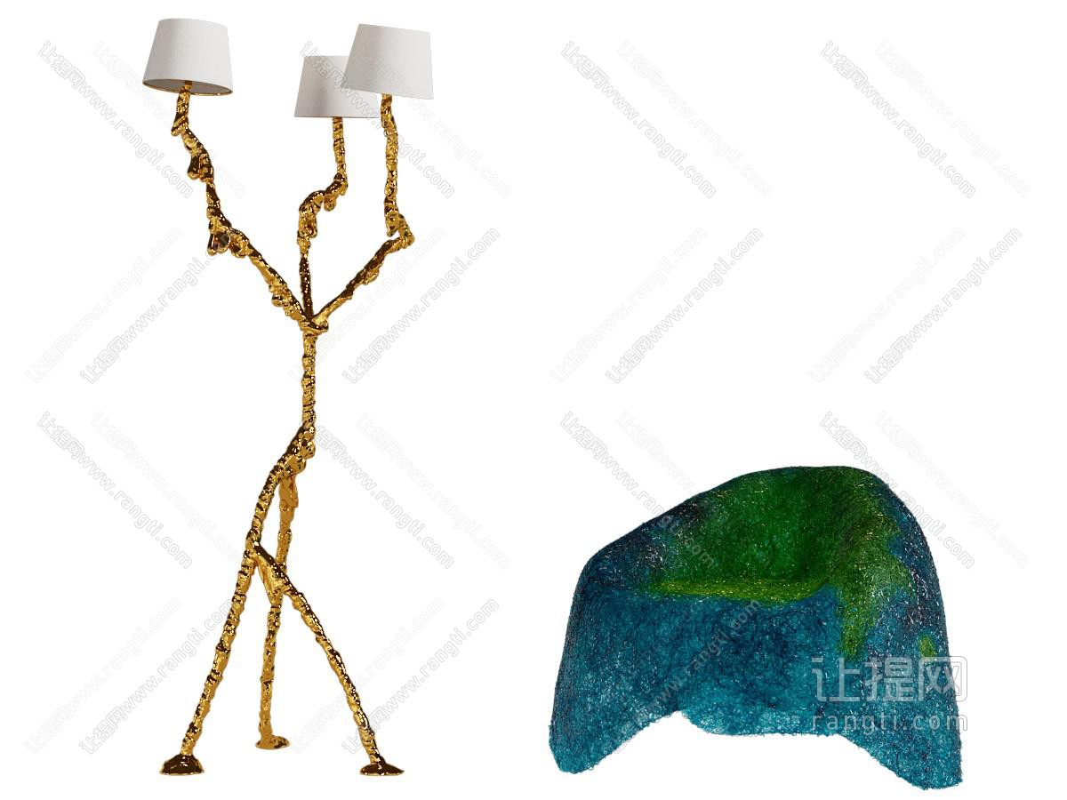 现代落地灯 单人沙发