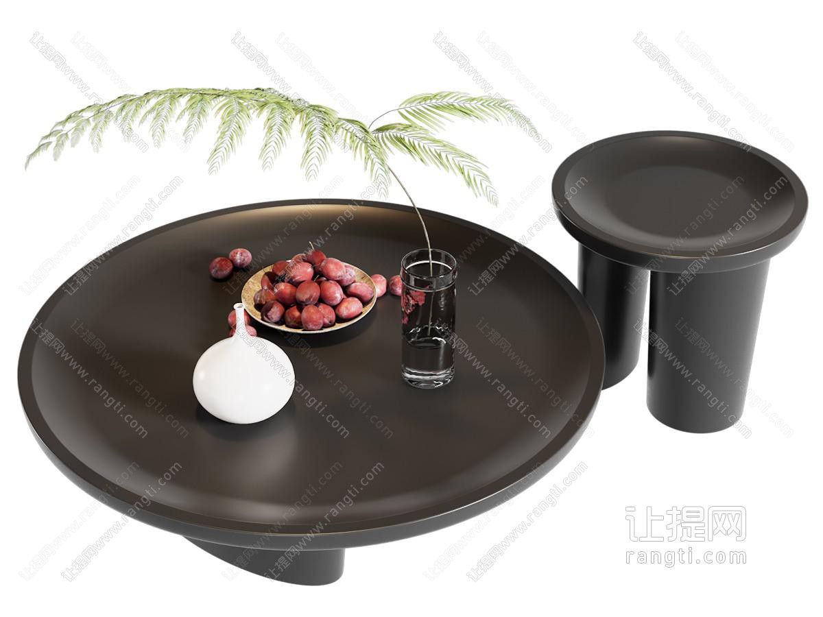 法式圆形茶几边几