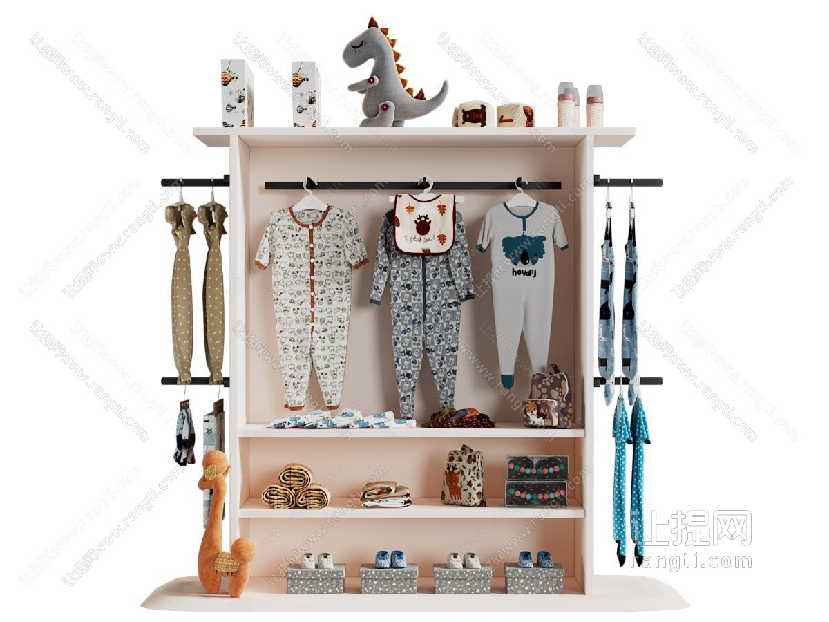 现代婴幼儿服装展柜 货架
