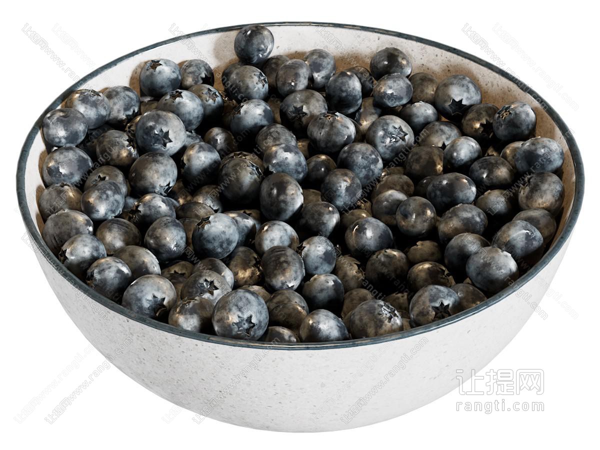 现代碗装蓝莓 水果食物