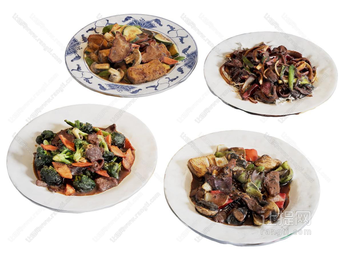 现代盘装炒菜 熟食 食品 中餐 食物