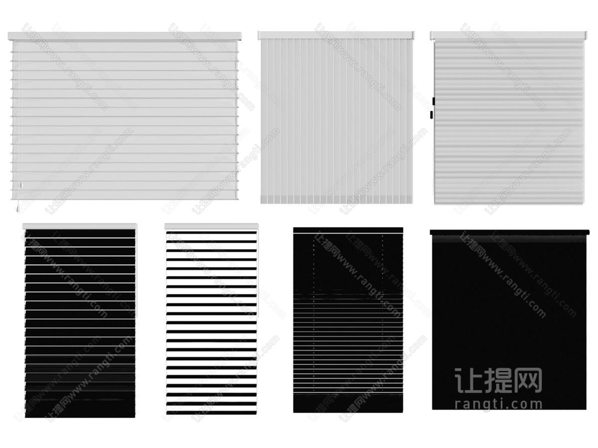 现代窗帘 卷帘 百叶帘 拉帘