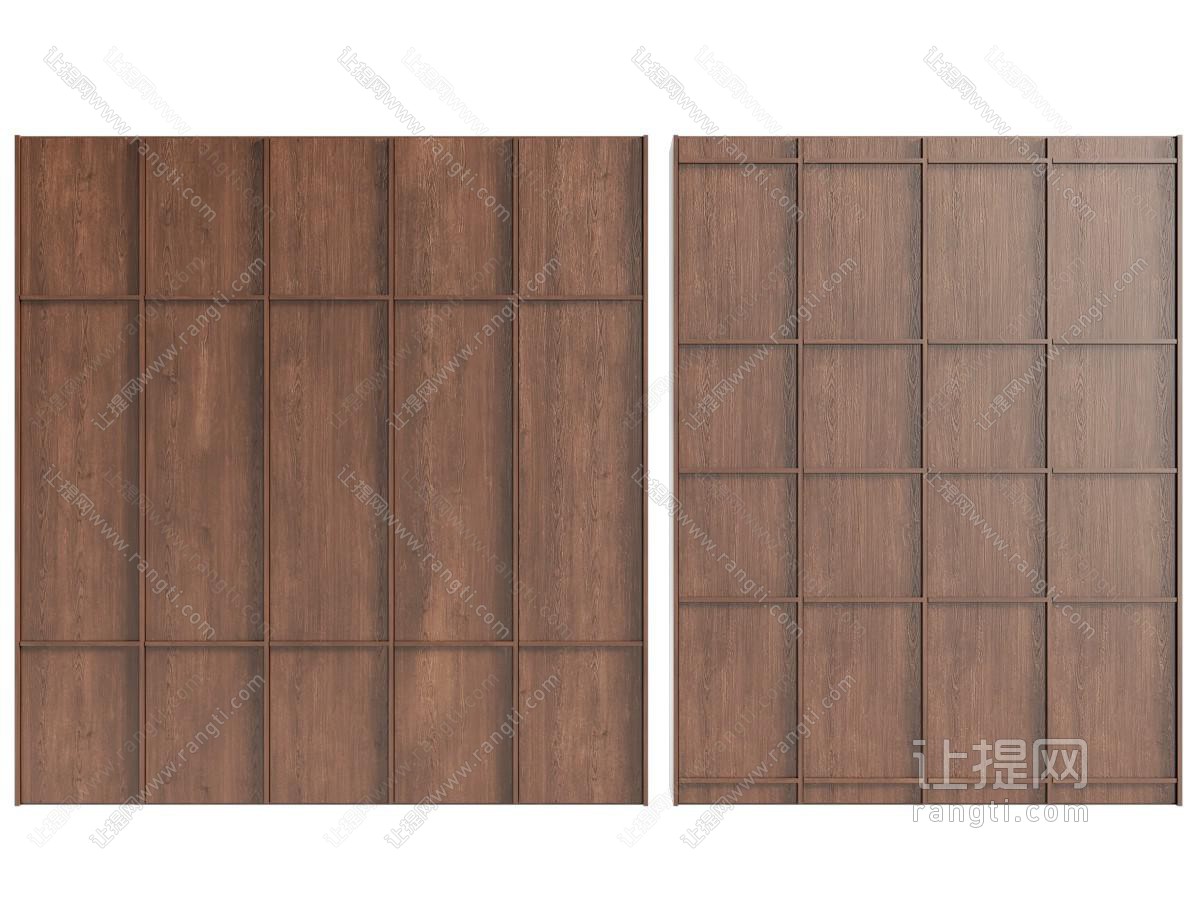 现代中古风实木背景墙 护墙板