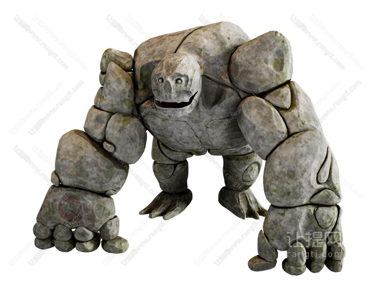 现代石人 石元素 卡通石头人 石怪 大地精灵