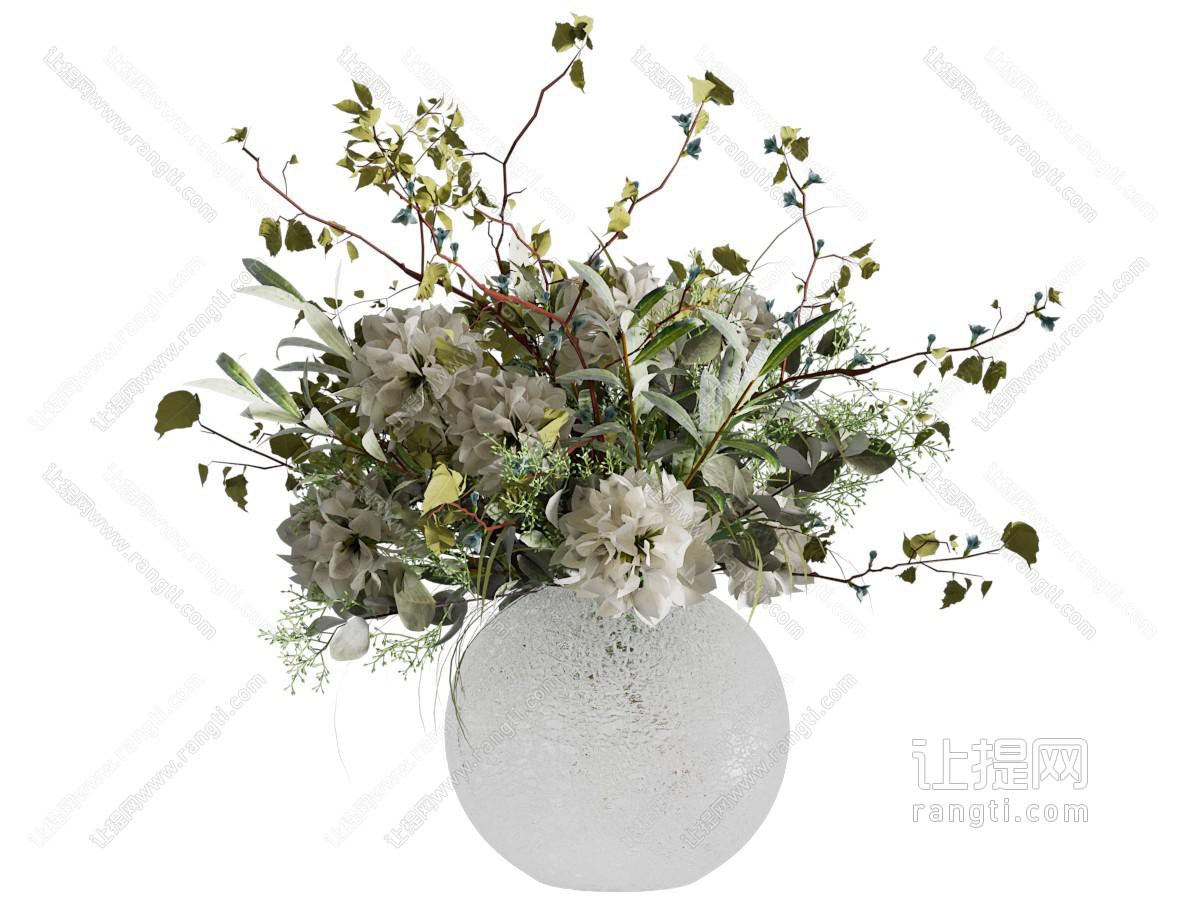 现代玻璃花瓶花卉