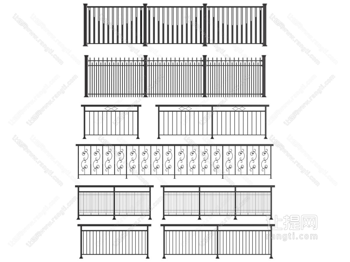 现代铁艺栏杆 围栏 护栏