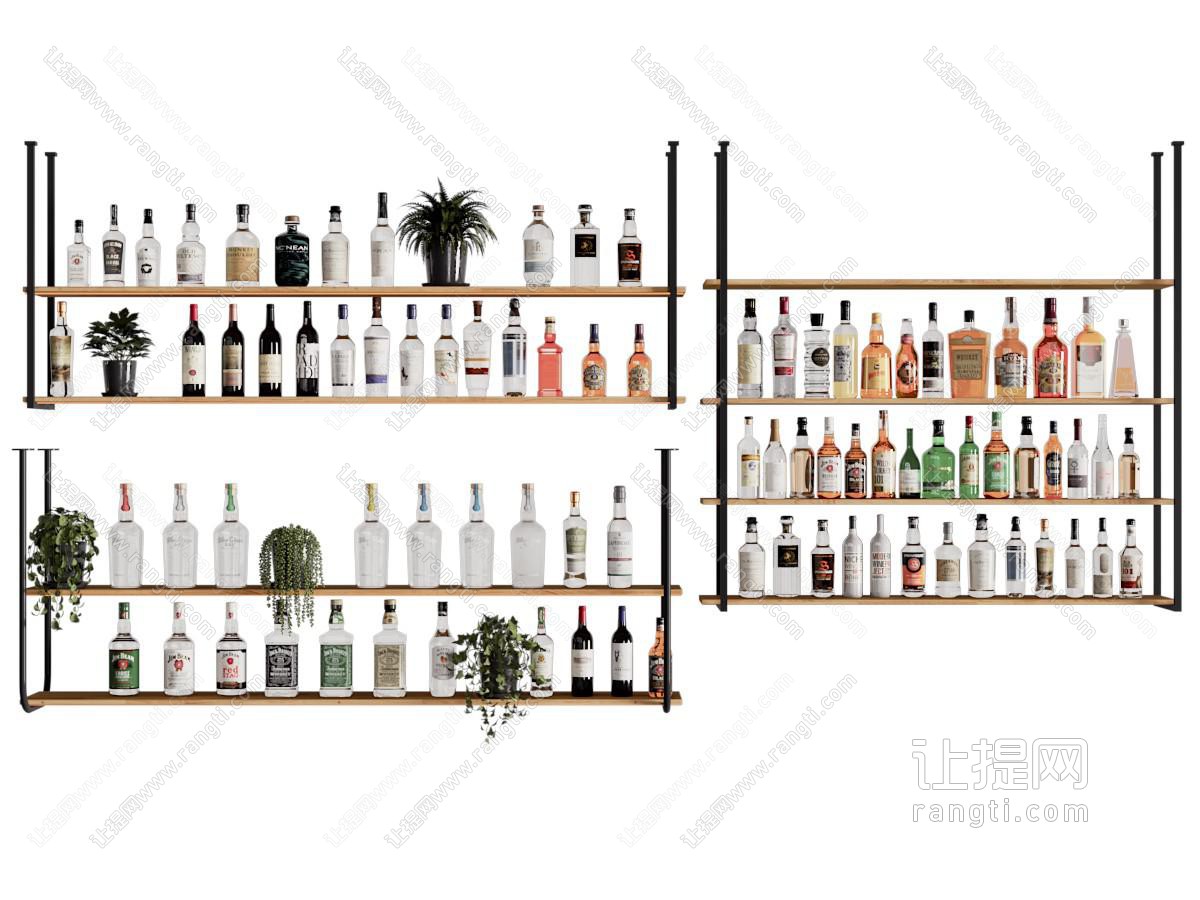 现代金属酒架 酒瓶酒杯