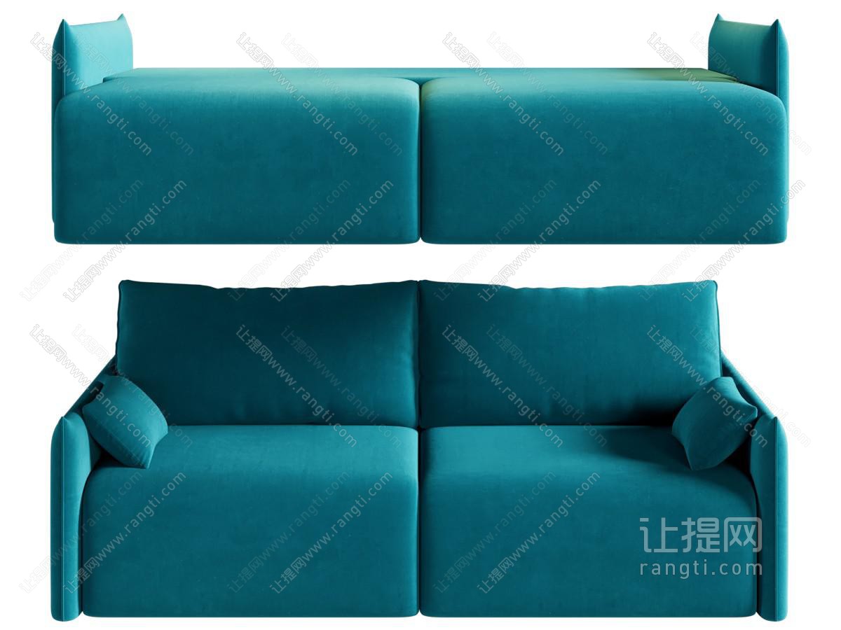 现代布艺双人沙发