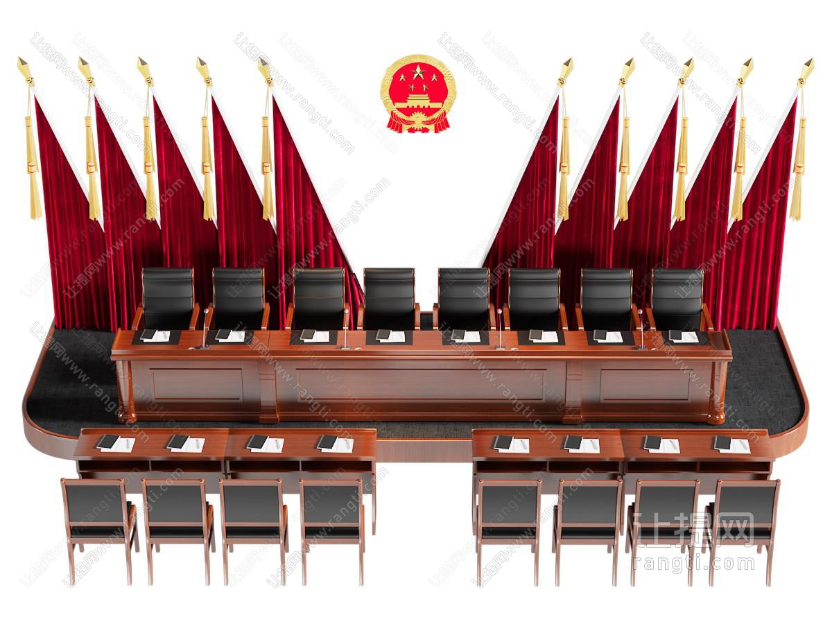 现代党旗 党建会议桌椅组合 演讲台 党政机关主席台