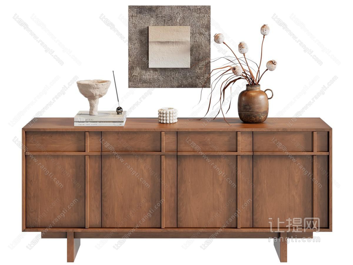 侘寂风中古玄关柜 边柜