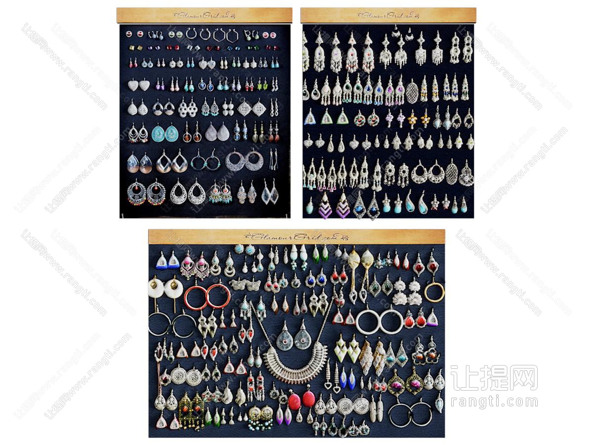 现代耳饰 耳环 耳坠 展示板