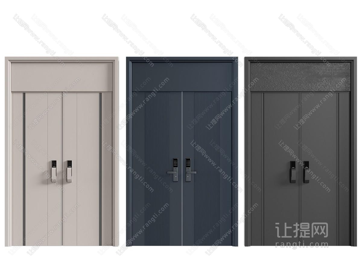 现代密码锁双开门 入户门 大门 防盗门