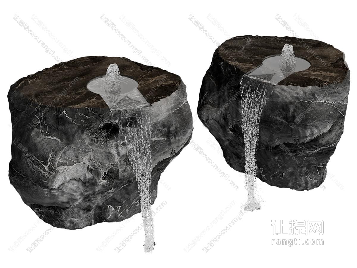 现代石头瀑布水景 景观园艺小品