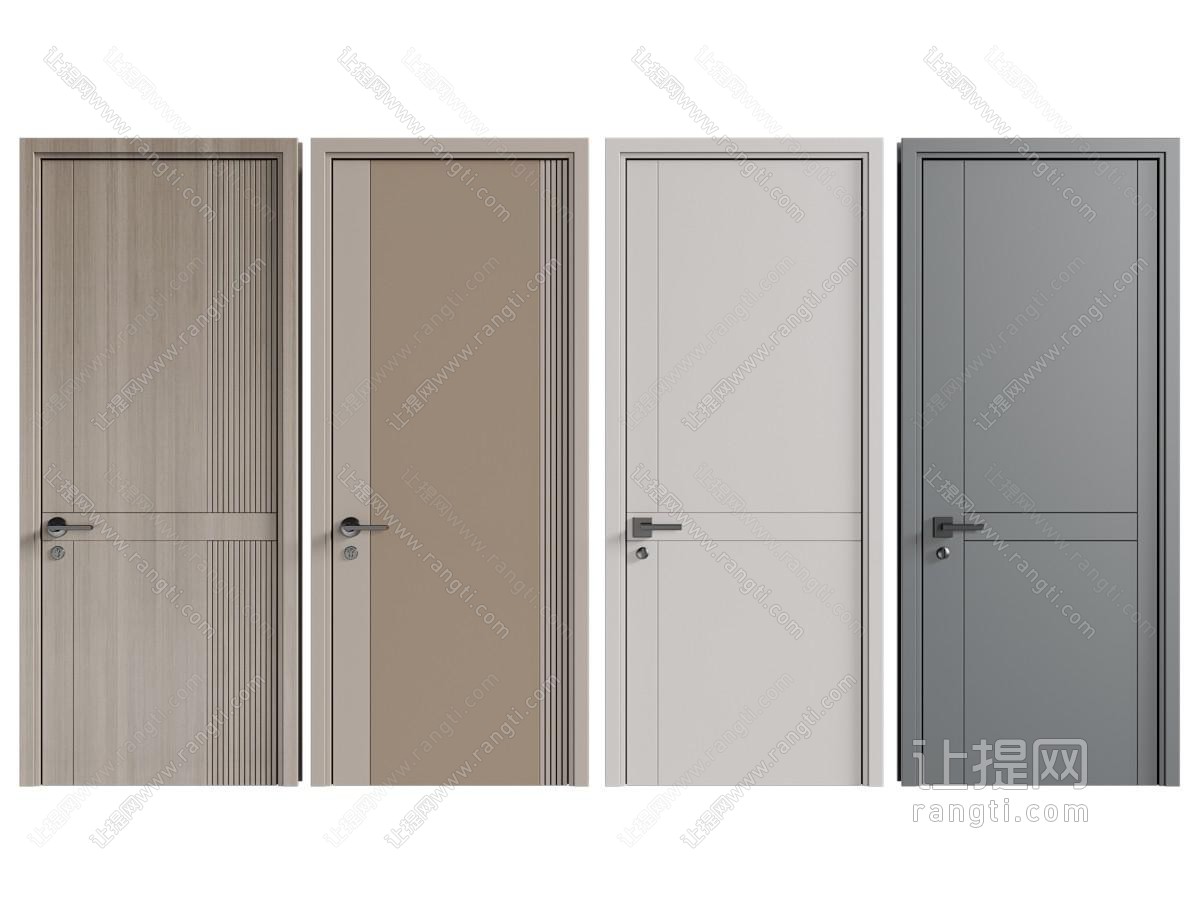现代木门 房门 平开门