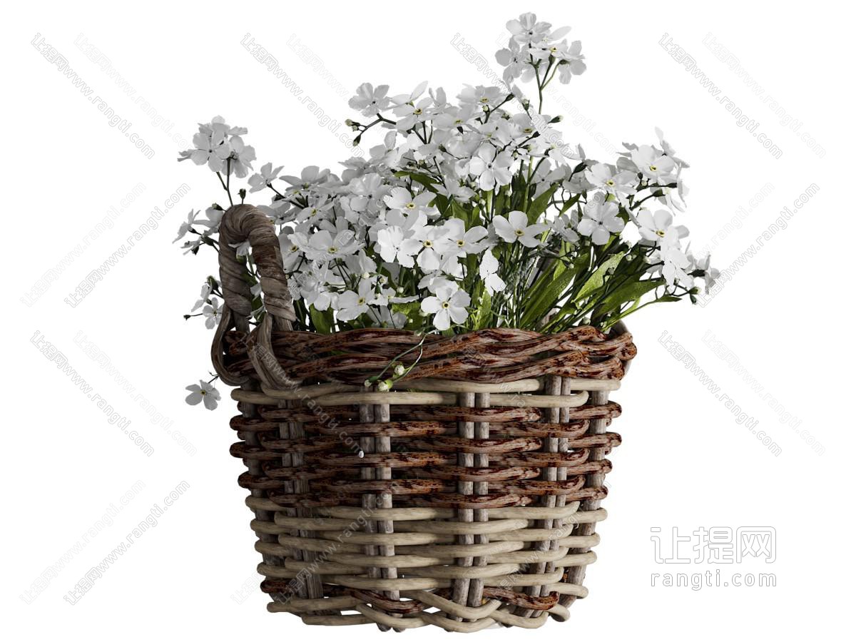 现代编织花篮花卉