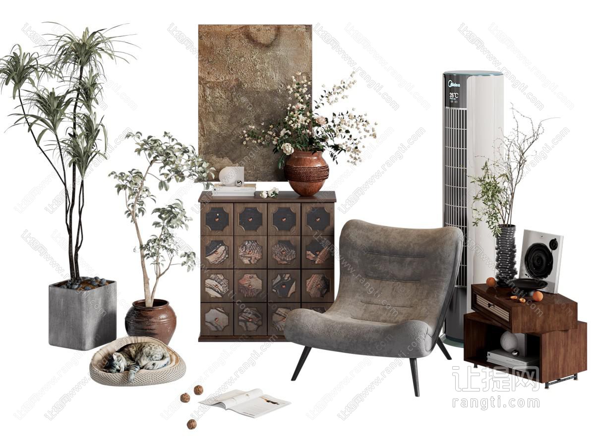 工业风loft做旧玄关柜 边柜 休闲椅子