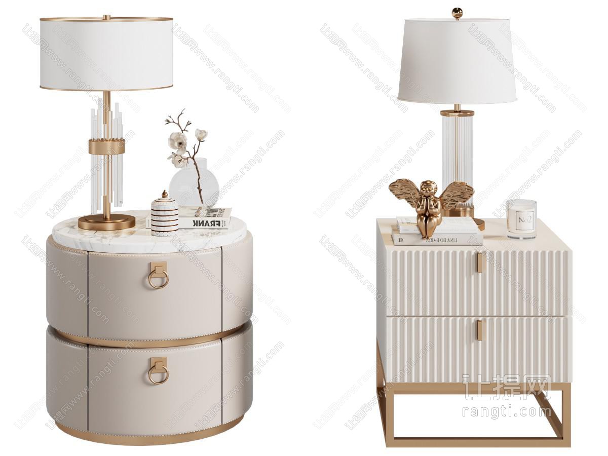 现代圆形 方形床头柜