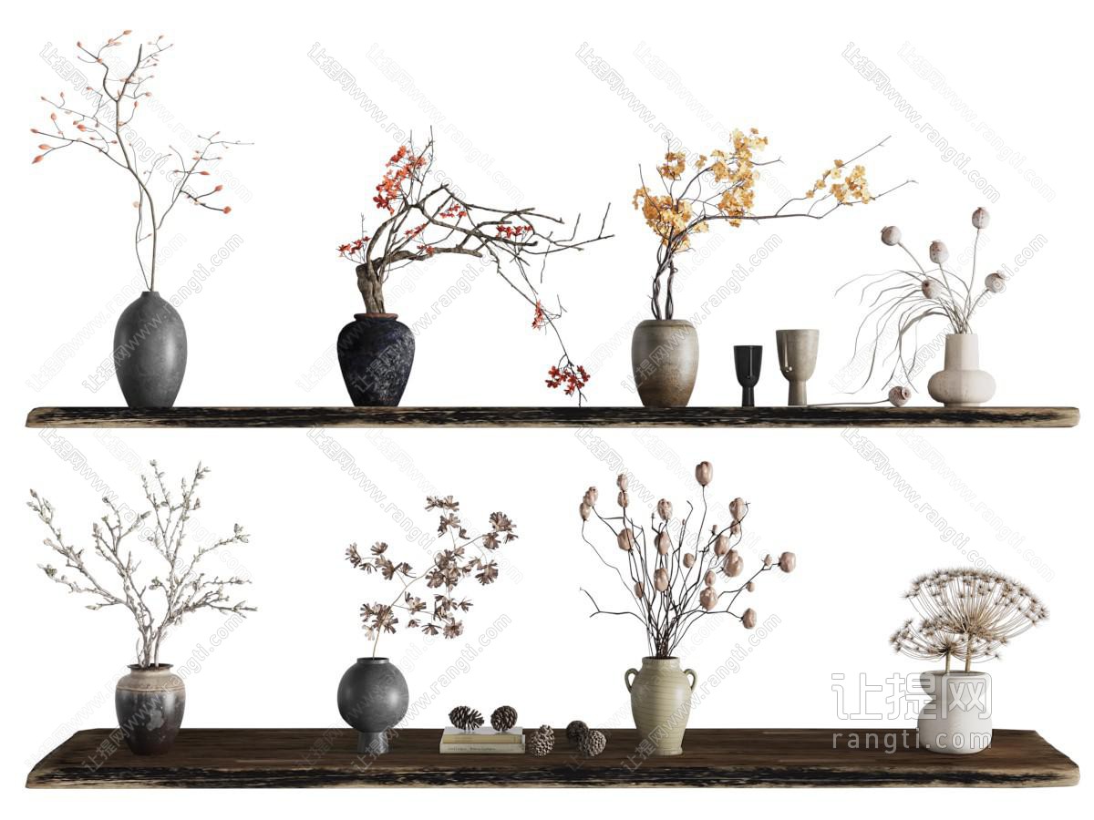 现代花瓶花卉
