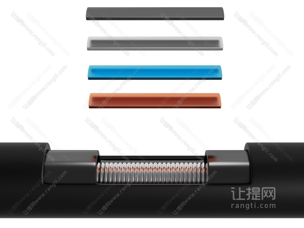 现代健身器材 单杆 剖面