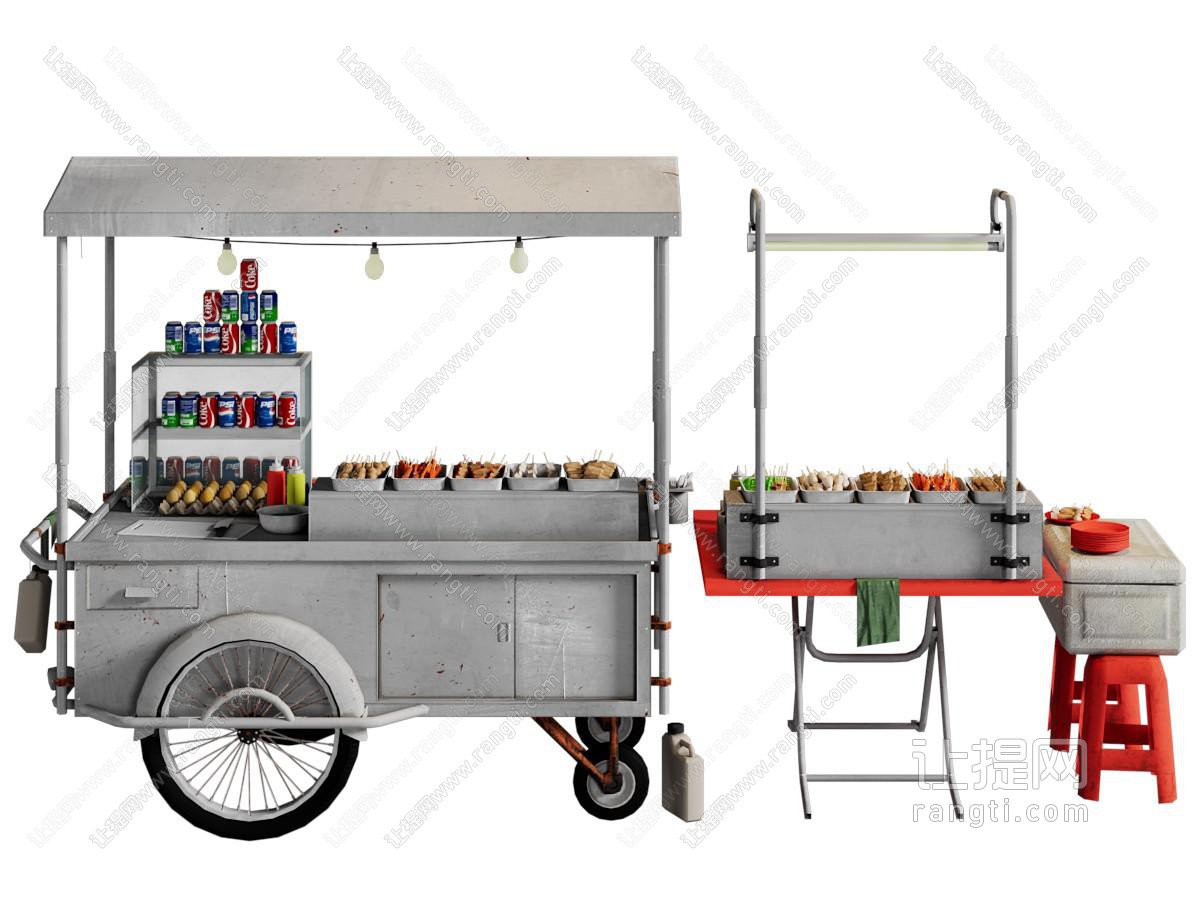 现代早餐车 烧烤摊 摊位 关东煮 小吃摊