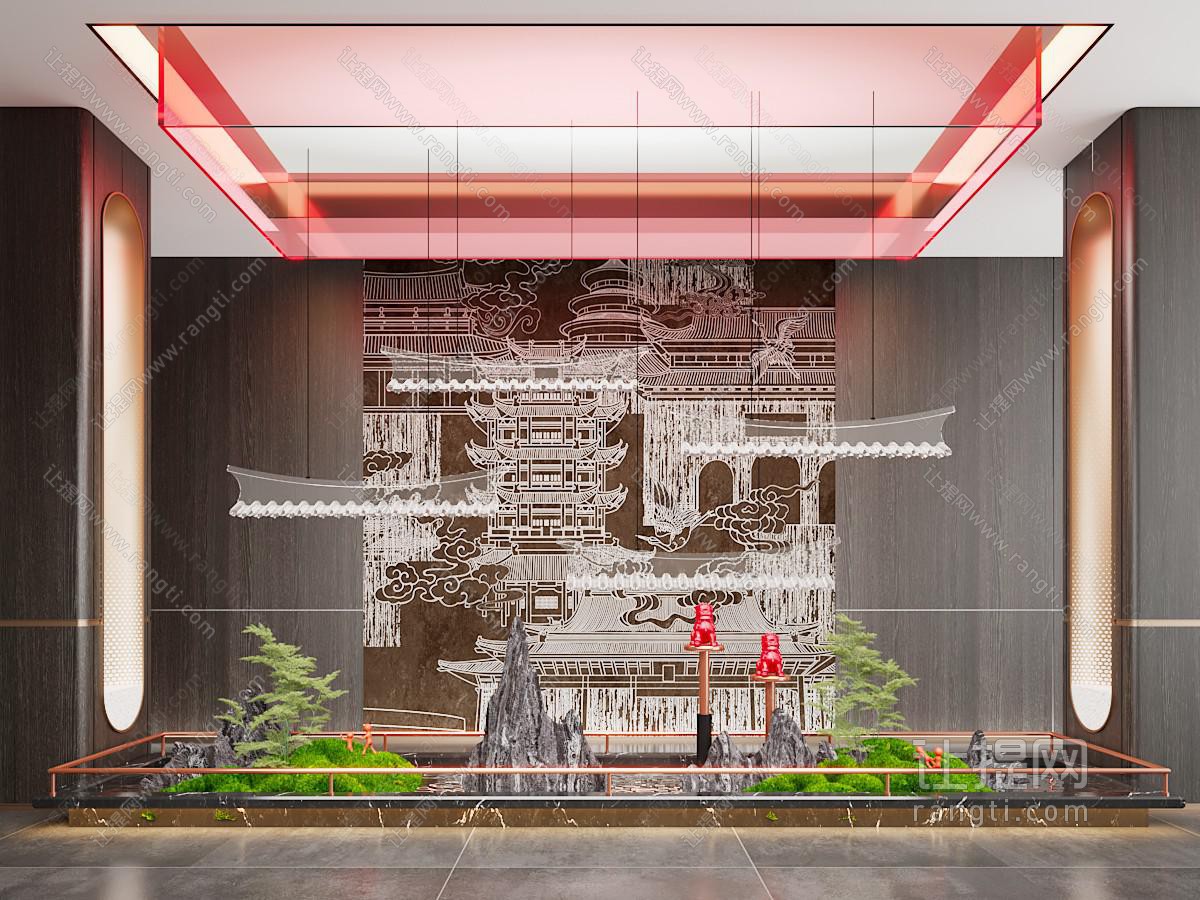 现代新中式室内景观