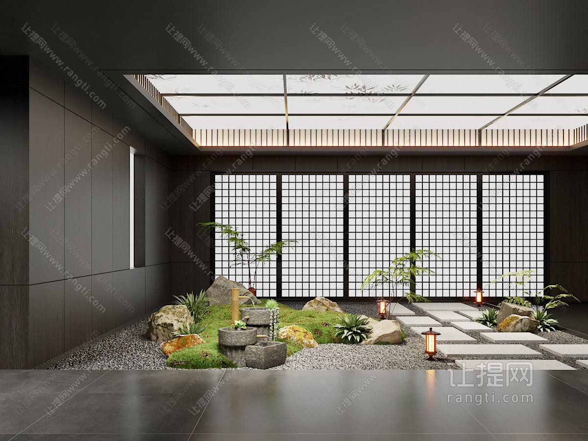 新中式室内景观 景观造景