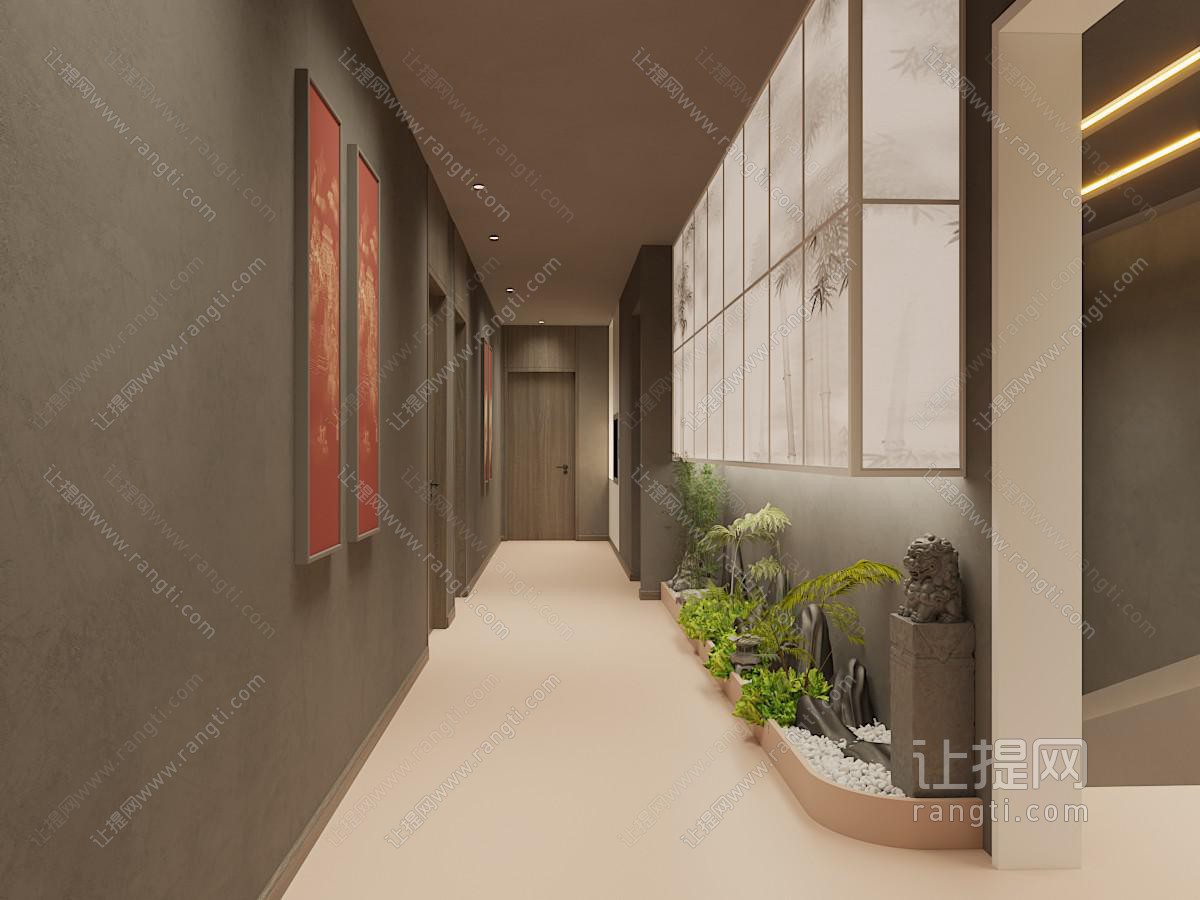 新中式门厅 玄关过道