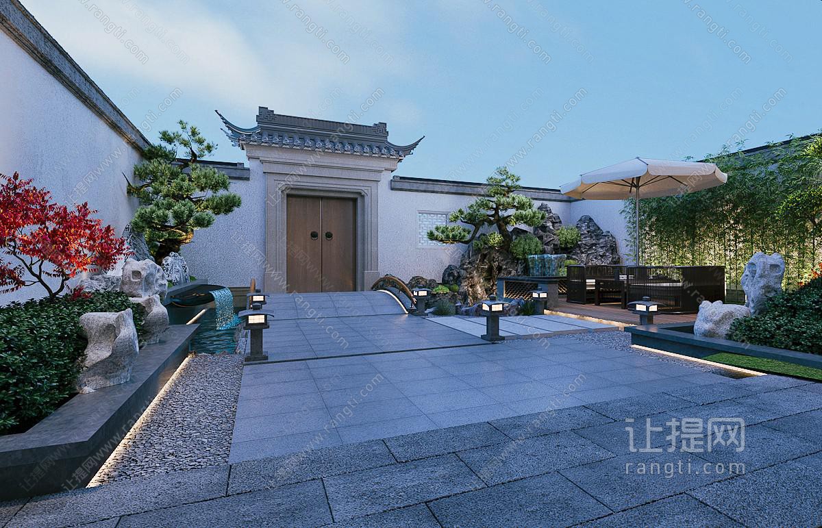 新中式别墅庭院
