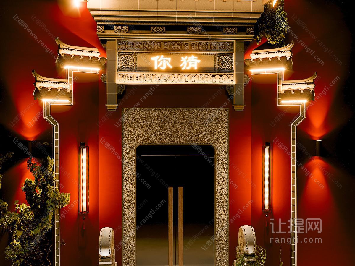 新中式徽派建筑门头