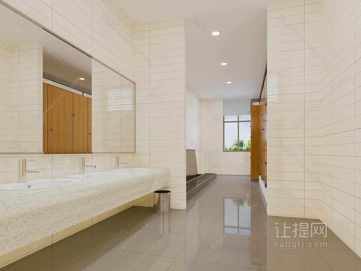 现代公共卫生间 洗手间