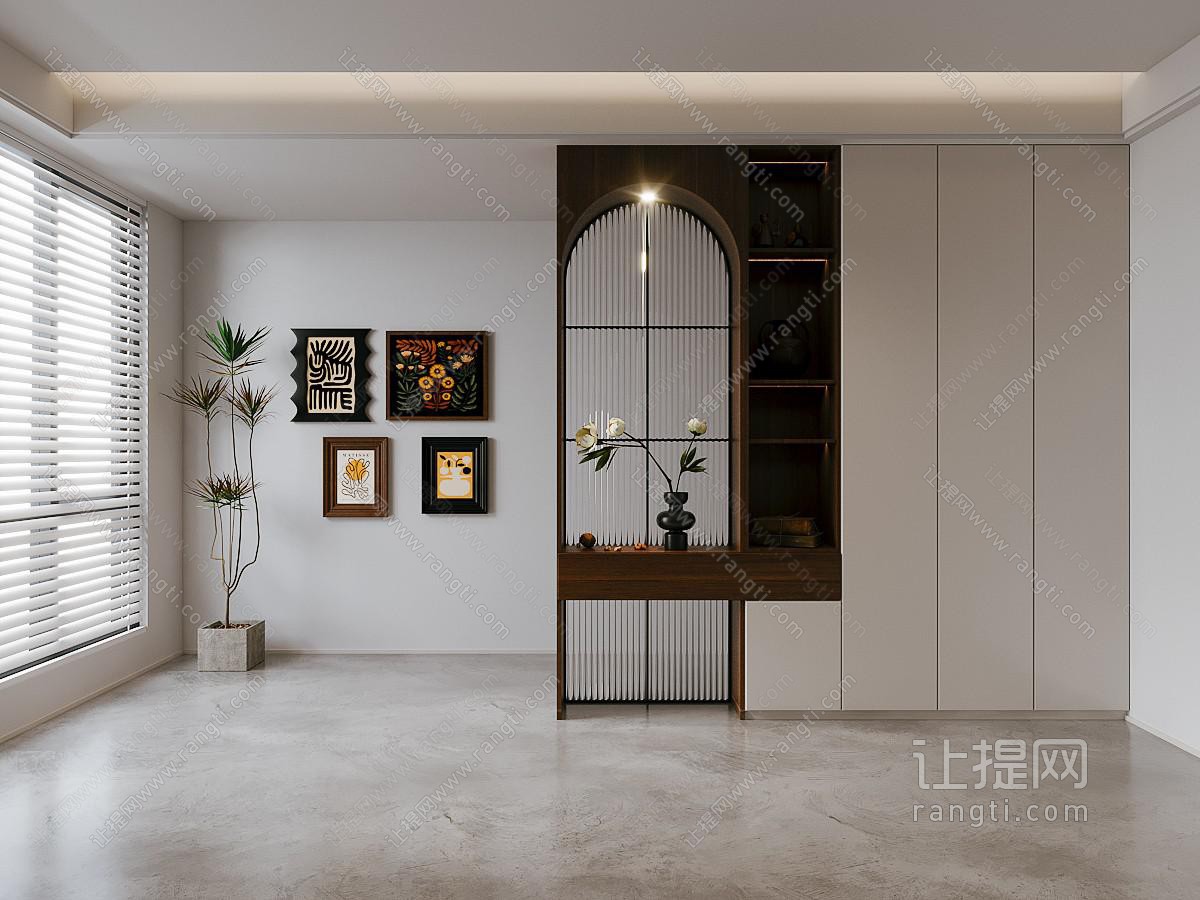 法式中古风玄关鞋柜入户装饰