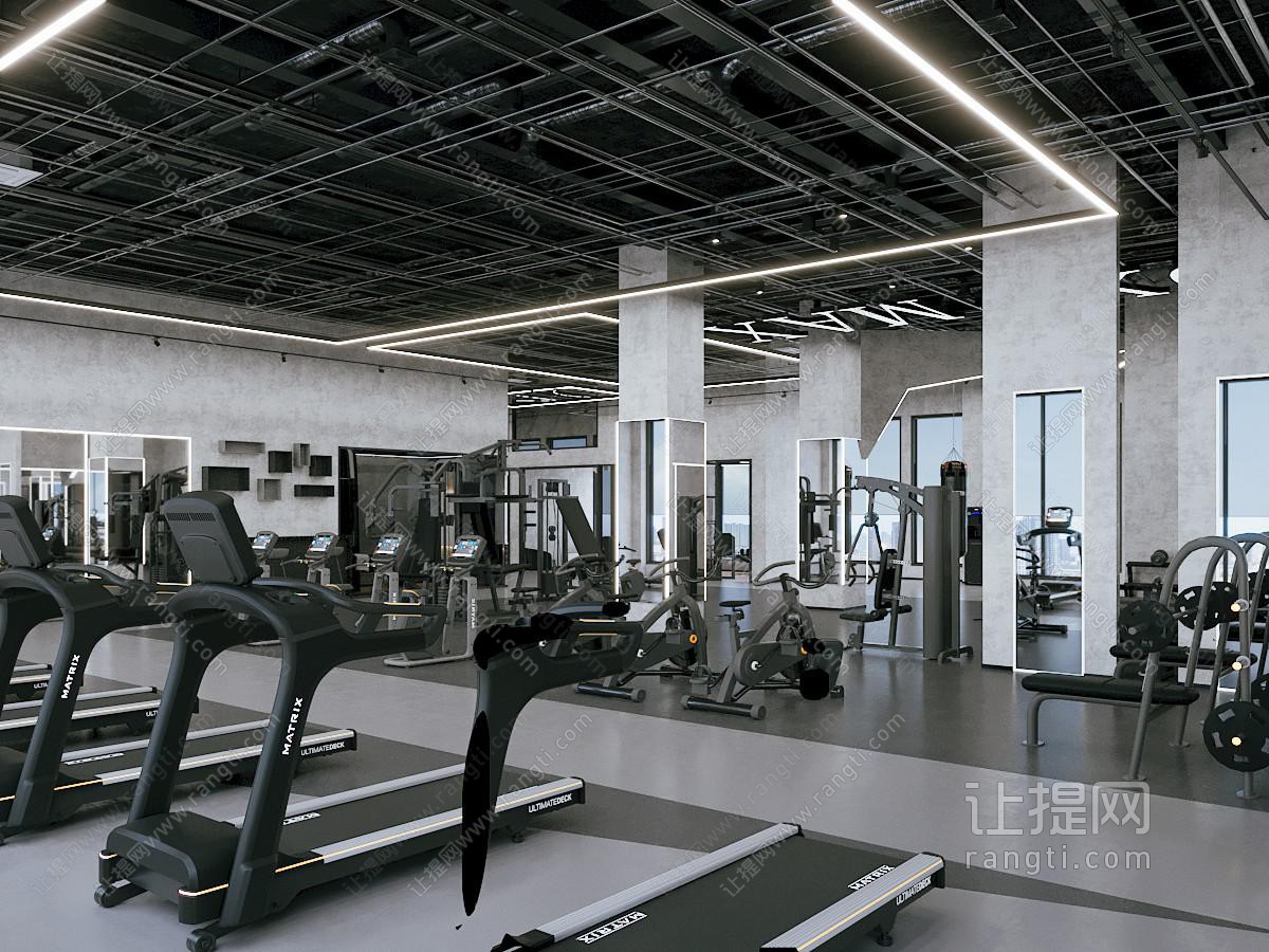 工业风loft健身房