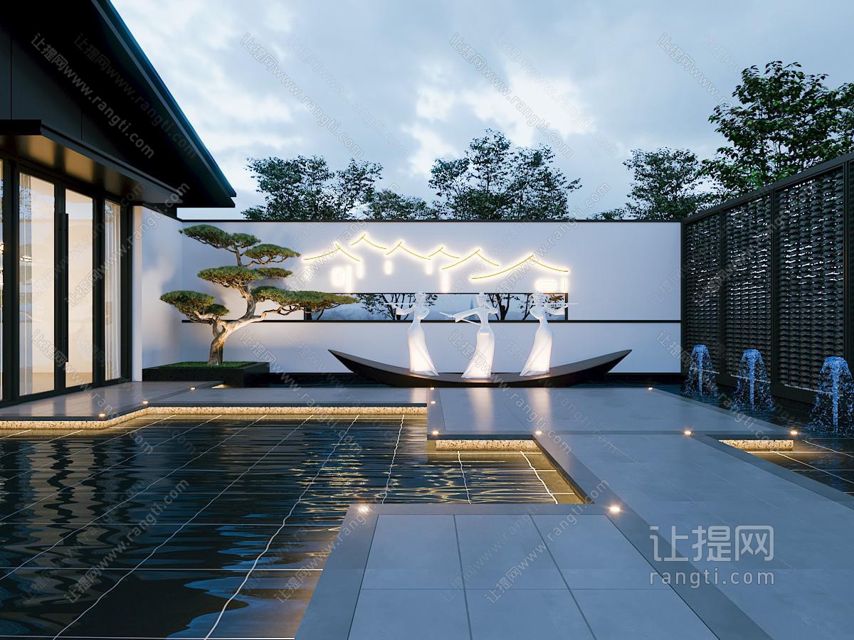 新中式庭院景观园艺小品
