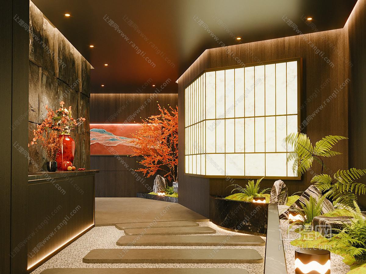 现代餐厅过道